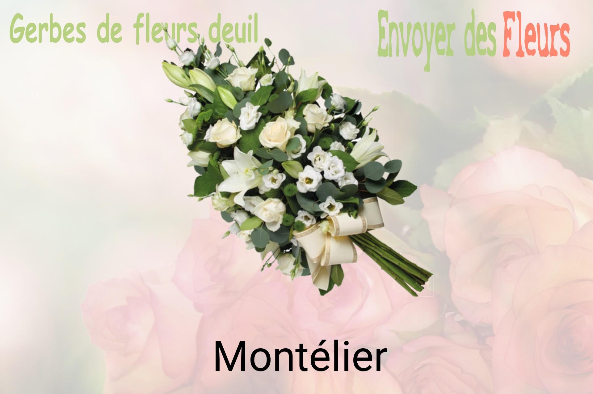 Gerbe de fleurs de deuil livrée à Montélier
